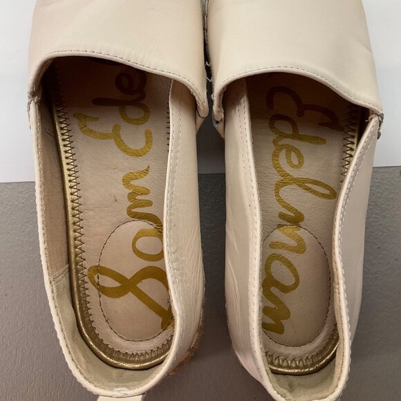 Sam Edelman Women 9 Khloe Cream Leather Espadrille Flat Slip-On Shoes Minimalist - Picture 11 of 13